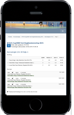 Cup2000: live score on smartphone